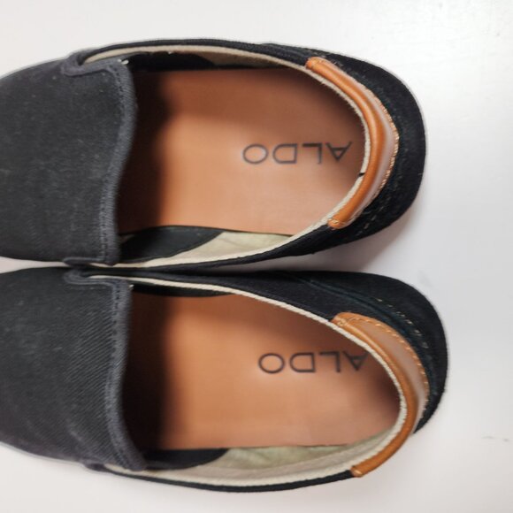 Aldo Decarli-97 Slip-On Shoes Size Men's 9.5 Black Canvas - Picture 8 of 16